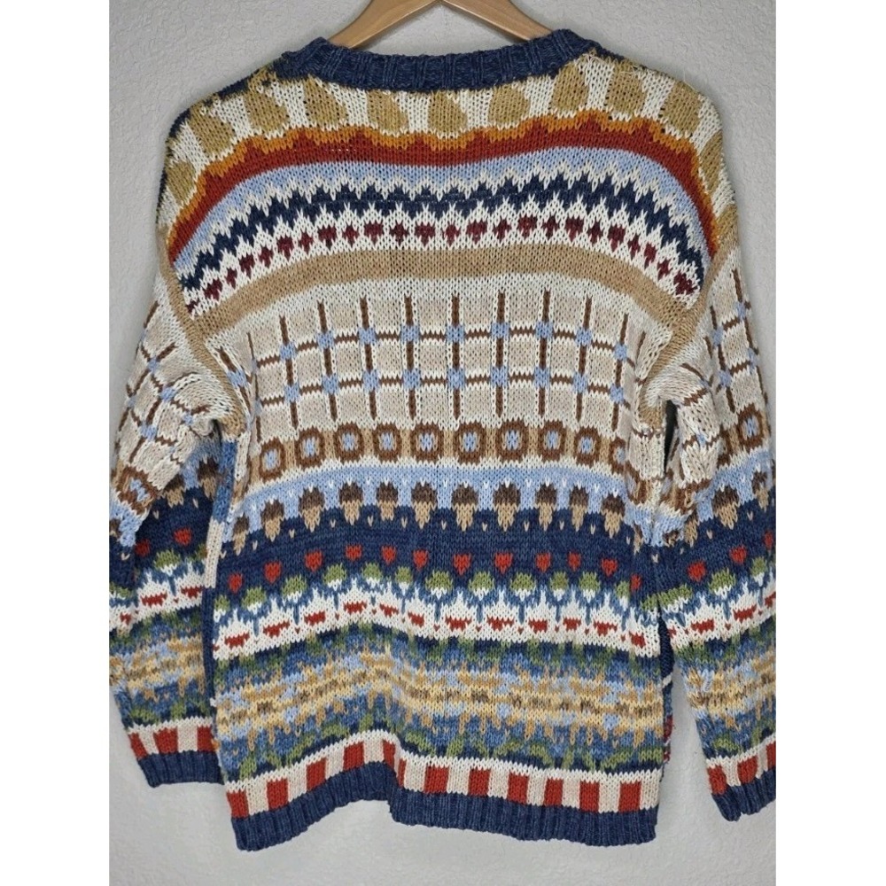 Tiara International Harvest Farm Fall Patchwork Cardigan Sweater Cottage Knit Lg - Picture 3 of 6